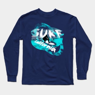 Surf California Abstract Surfer Long Sleeve T-Shirt